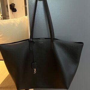Yves Saint Laurent East West Shopping Tote, Black